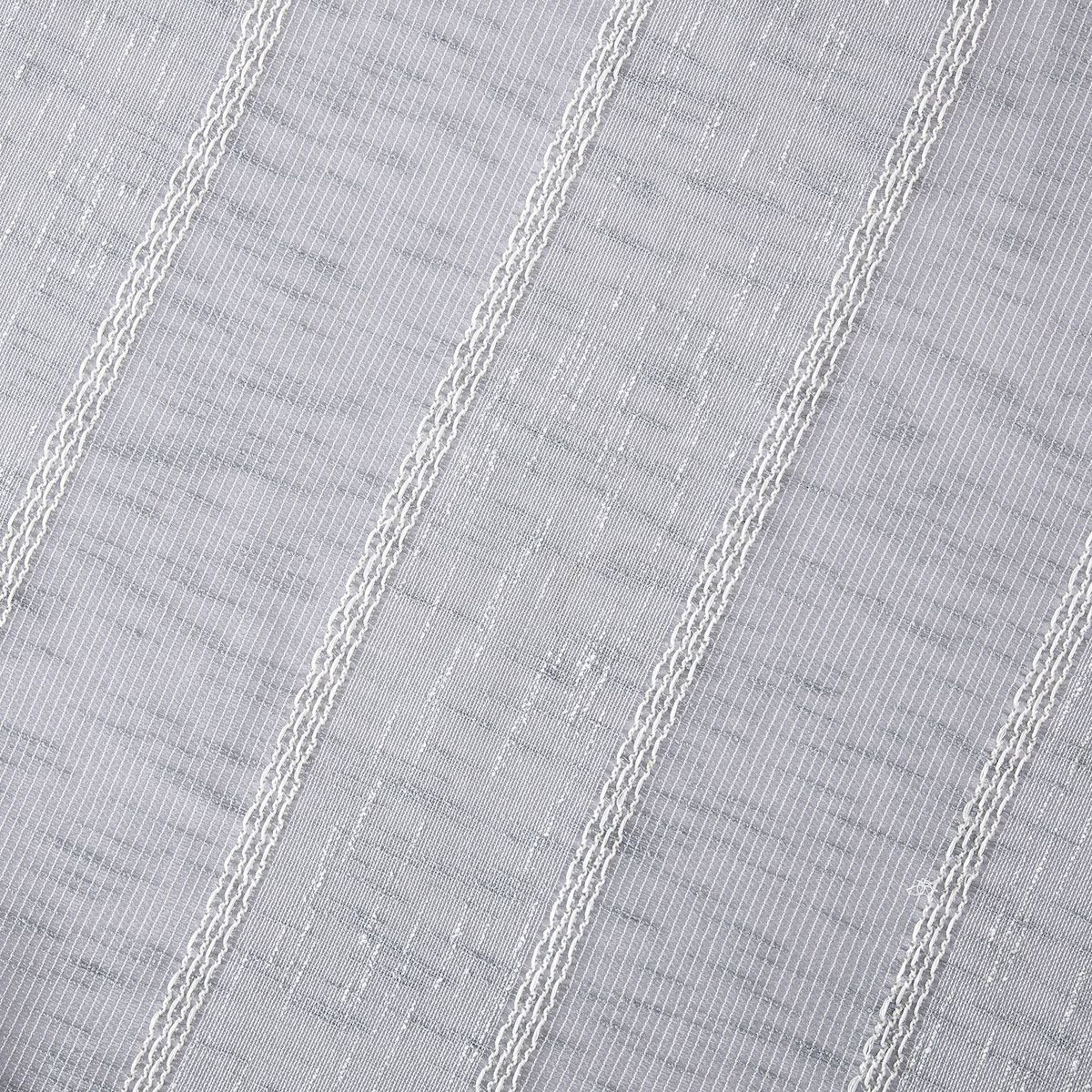 Dainty Home Megan Striped Fabric Polyester Shower Curtain, 70 inch x 72 inch, Silver