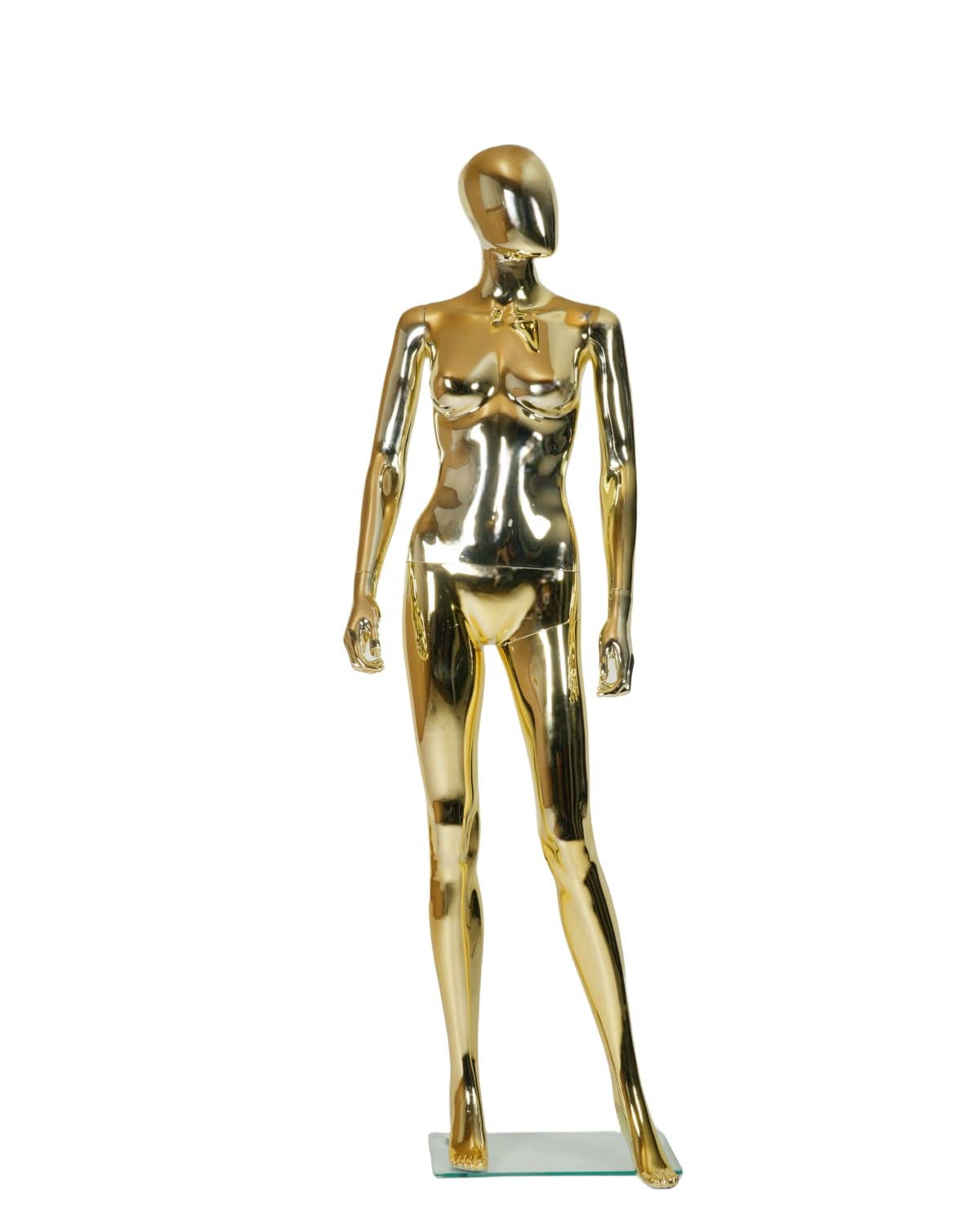 70 in Gold Female Mannequin Dress Form Display - Manikin Torso Stand Realistic Full Body Mannequin for Retail Clothing Shops