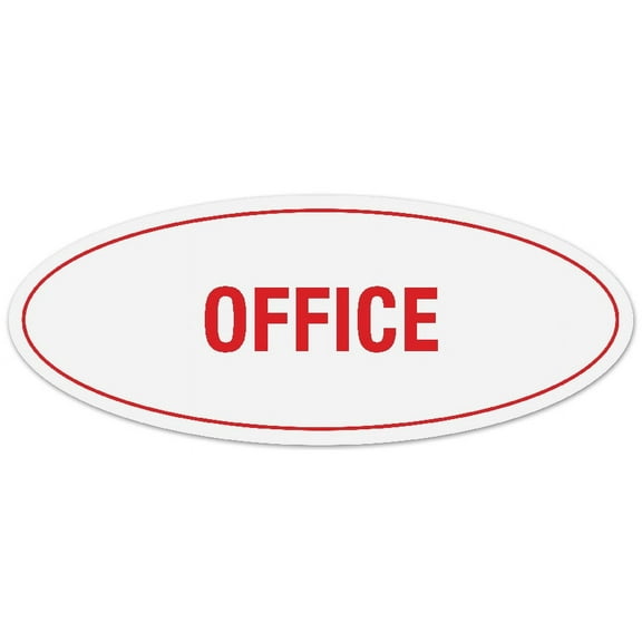 Signs ByLITA Oval Office Sign - Laser-Engraved Lettering | Durable ABS Plastic | Vibrant Colors | Powerful Foam Tape (White/Red) - Large