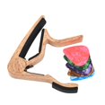 thumbnail image 4 of Ukulele Accessories Electric Guitar Capo with 5 Picks (Light Wood Grain), 4 of 5