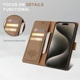 thumbnail image 4 of for iPhone 11 Wallet Case [RFID-Blocking] [Card Holder/Cash Slots] [Kickstand] [Magnetic Clasp], Advanced PU Leather Folio Flip Book Protective Shockproof Cover Women Men,Brown, 4 of 11