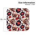 thumbnail image 3 of Pofeuu record lips Skull Print Leather Coasters Set of 6, Round Cups Mugs Mat Pad for Home Kitchen Heat Resistant Drink Coasters,Square, 3 of 7