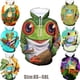thumbnail image 4 of Sudadera con capucha para hombre, con estampado 3D de rana, con estampado de animales, informal, de talla grande, con estampado completo, 4 of 5