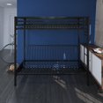 DHP Miles Twin over Futon Metal Bunk Bed with Ladder for Kids, Black