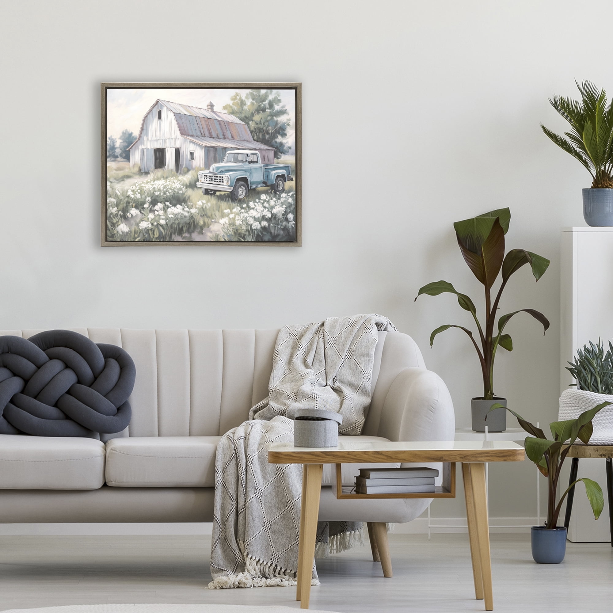 Stupell Industries Pastoral Farm Dreams Brown Framed Floater Canvas Wall Art, design by Kim Allen