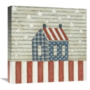 Global Gallery's 'Americana Quilt V' by David Carter Brown Stretched Canvas Wall Art