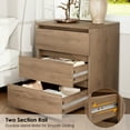 thumbnail image 4 of Homfa 3 Drawers Nightstand Set of 2, Small Sofa Table, Wooden Storage Cabinet for Living Room, Wood Grain, 4 of 7