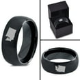 thumbnail image 4 of Tungsten Washington The Evergreen State Band Ring 8mm Men Women Comfort Fit Black Dome Brushed Polished, 4 of 4