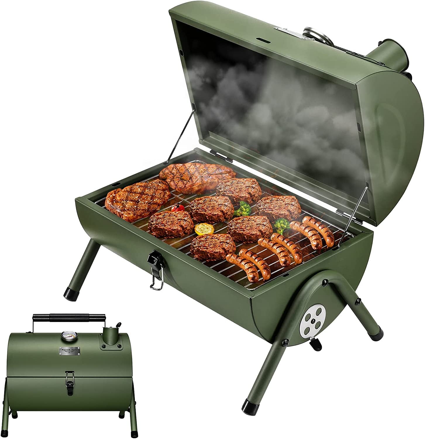 LUNX Portable Charcoal Grill Mini Small BBQ Smoker Grill for Outdoor