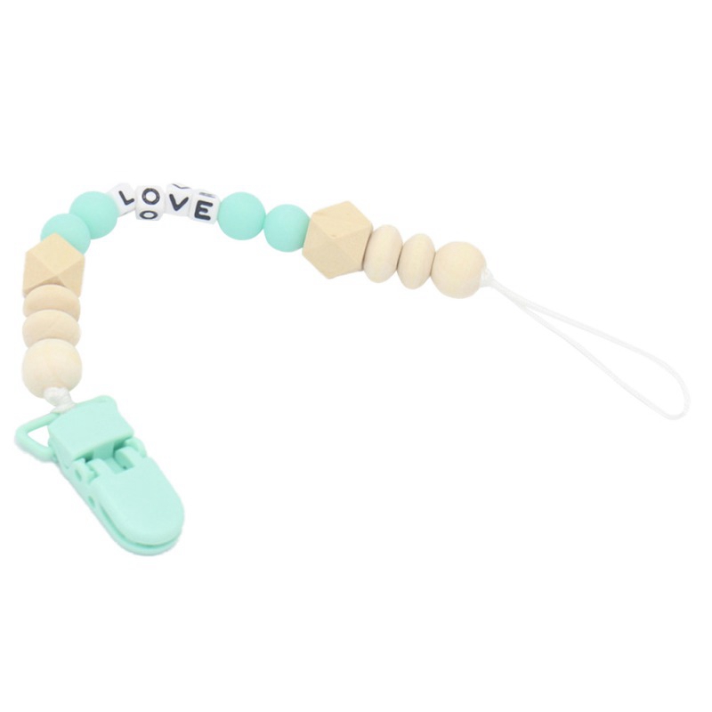 Pacifier chain baby new Silicone Baby Pacifier Clip LOVE Colorful