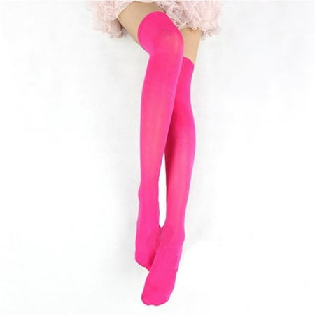

Women Solid Color Extra Long Boot Socks Over Knee Thigh High School Stocking