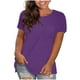 thumbnail image 1 of Tops de Manga Corta de Algodón para las Mujeres Impreso 3/4 Mangas Blusa, Cuello Redondo Bolsillo Ocasional Imitación Algodón Superior, 1 of 4