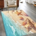 thumbnail image 2 of Summer Beach Area Rugs 4'x6', Washable Small Throw Rugs for Office Bathroom, Coastal Ocean Waves Sandy Conch Starfish Indoor Outdoor Rug Non-Slip Low Pile Carpet Runner Reversible Floor Mats, 2 of 8