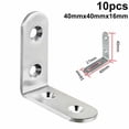 thumbnail image 1 of 10 Pcs Supports d'Angle en Acier Inoxydable en Forme de L, 1 of 6