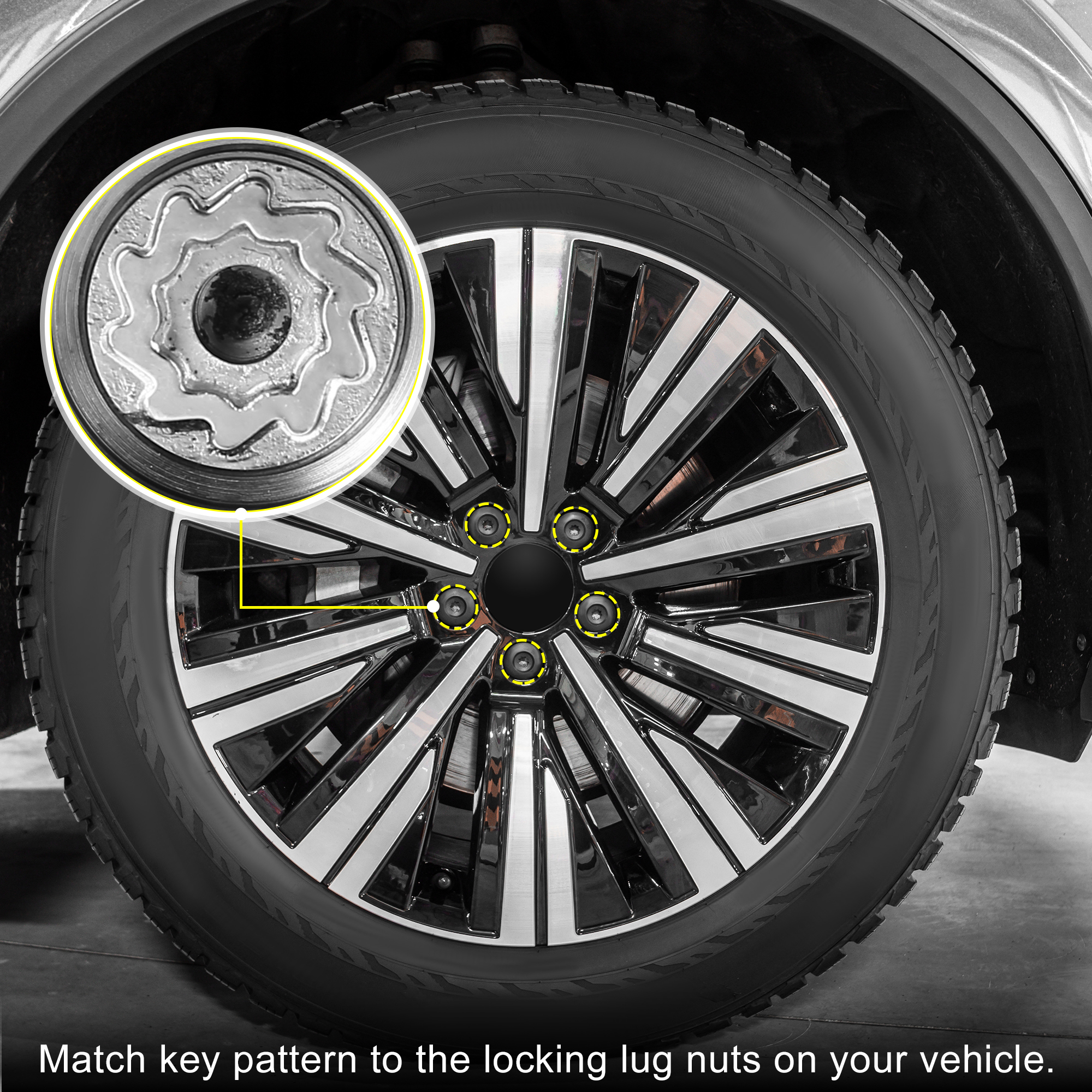 Unique Bargains Wheel Lock Lug Nut Anti Theft Socket Key for VW Touareg Phaeton