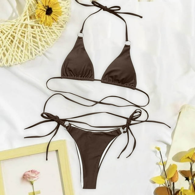 Traje de baño para mujer, moda, cómodo, bikini, traje de baño liso para mujer, bikinis, trajes de baño para mujer, conjuntos de bikini para mujer, trajes de baño bikini para mujer