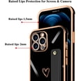 thumbnail image 2 of Compatible with iPhone 13 Pro Case Thin for Women Girls,Soft TPU Plating Bumper Wristband Holder Bling Phone Case Slim Anti-Scratch Shockproof Love Heart Cute Case Cover(Elegant Black), 2 of 14