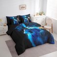 thumbnail image 3 of Manfei Wildlife Lion 7pcs Bedding Comforter Set,Black Blue Queen Bedding Sets Super Cozy,Christian Cross Queen Sheet Sets,Super Cozy Animal Bedroom Decorative,Reversible, 3 of 6
