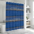 thumbnail image 6 of Blue Wooden Grain Bathroom Shower Curtains with 12 Hooks Polyester Waterproof Shower Curtain for Stalls and Bathtubs Farmhouse Mottled Planks Country Decorative Bathroom Privacy Curtain 36x72 Inches, 6 of 9
