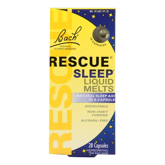 Bach Flower Remedies Rescue Sleep Liquid Melts - 28 Capsules - Pack of 3