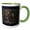 Green/White, variant on 3drose, Retro Star Map. Asterisms of Orion, Lepus or Hare. Orange, Yellow, 11oz Two-tone Blue Mug