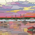 thumbnail image 3 of Mandell, Jonathan 12x12 Black Modern Framed Museum Art Print Titled - Nantucket Beach at Dusk, 3 of 5