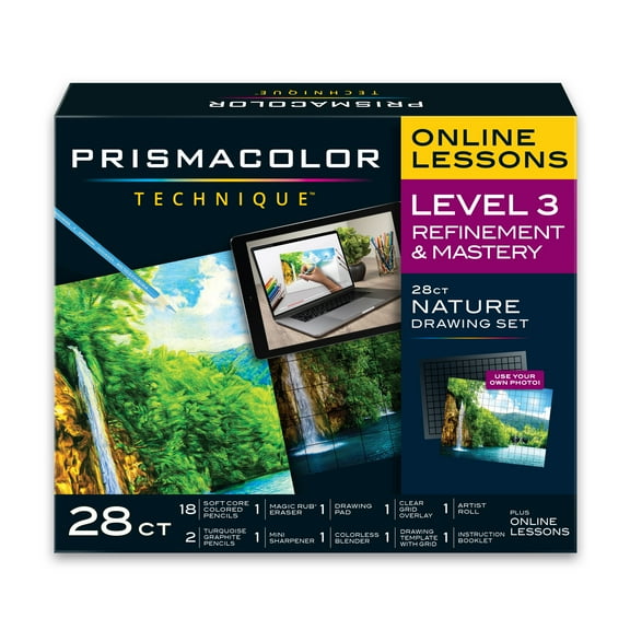 Prismacolor Technique Drawing Set, Level 3 Refinement & Mastery, 28-Piece Nature Drawing Set
