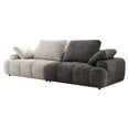 thumbnail image 5 of 86.6″ Large size two Seat Sofa,Modern Upholstered,Beige paired with grey suede fabric, 5 of 5