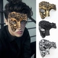thumbnail image 2 of DAMAI Masquerade Mask for Men Vintage Style Roman Greek Half Face Mask The Opera Masks for Mascarade Ball Mardi Gras Party, 2 of 2