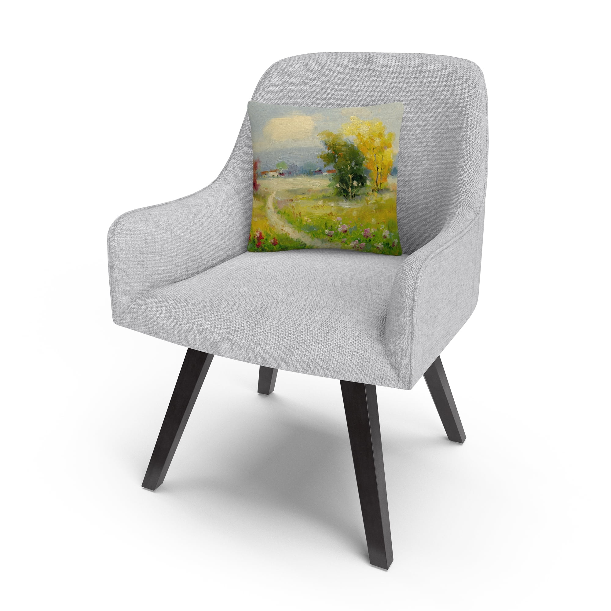 A New Day Ii' Landscape Path By Masters Fine Art 16 X 16 Decorative Throw Pillow