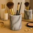 thumbnail image 2 of Creative Home Natural Marble SPA Collection Tumbler Toothbrush Holder Makeup Brush Holder Bathroom Countertop Organizer, 3.3" Diam. x 4.5" H, Off-White, 2 of 2