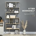 thumbnail image 4 of CoSoTower 75.5"H Bookcase 6 Shelf S-Shaped Bookshelf Wooden Storage Display Stand Shelf Organizer Free Standing Oak, 4 of 9