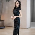 thumbnail image 4 of 2025 Nouveau slim Rétro Chinois à Manches Courtes style national long cheongsam pour Femmes, 4 of 6