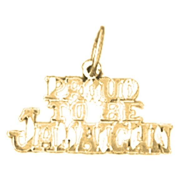 18K Yellow Gold Proud To Be Jamaican Pendant - 14 mm