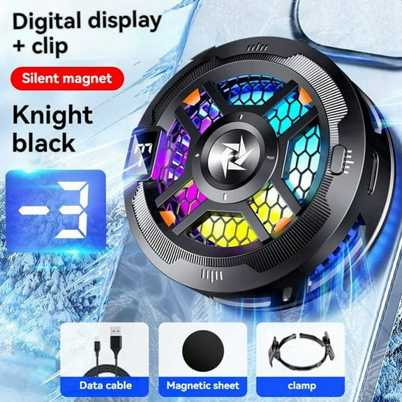 Digital Display Magnetic Phone Semiconductor Cooler Mobile Phone Cooling Pad with Adjustable RGB for Tablet Games