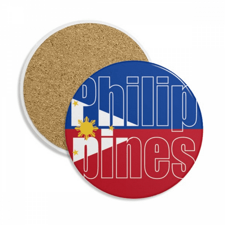 

Philippines Country Flag Name Coaster Cup Mug Tabletop Protection Absorbent Stone