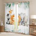 thumbnail image 2 of Castle Fairy Children Cartoon Fairy Zebra Giraffe Lion Curtains Pack of 2 (42x84 Each),Jungle Wildlife Curtains Blackout,Botanical Plants Bedroom Curtains,Breathable Home Decor, 2 of 6