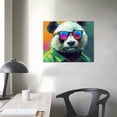 thumbnail image 4 of Acheng Funny Animal Canvas Wall Art, Colorful Panda Wearing Glasses Painting Picture Cute Animal Graffiti Poster Print for Bathroom Dining Room Decor pattern1, 4 of 6