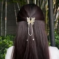 thumbnail image 2 of Ganga Única 2 piezas Clip para el Cabello Clásico Hueco Mariposa Clip de Borlas Elegante Accesorios para el Cabello Bonitos para Mujeres 5.71", 2 of 7