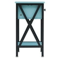 thumbnail image 6 of VECELO Nightstand with Drawer and Storage Shelf, Versatile X-Design End Tables for Living Room Bedroom, Light Blue, 6 of 8