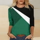 thumbnail image 2 of Elegante blusa de manga corta con cuello redondo retro para mujer con estampado de manga tres cuartos OAVQHLG3B Store lin121212, 2 of 4