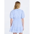 thumbnail image 3 of Free Assembly Women's Tiered Ruffle Mini Dress with Short Puff Sleeves, Sizes XS-XXL, 3 of 5