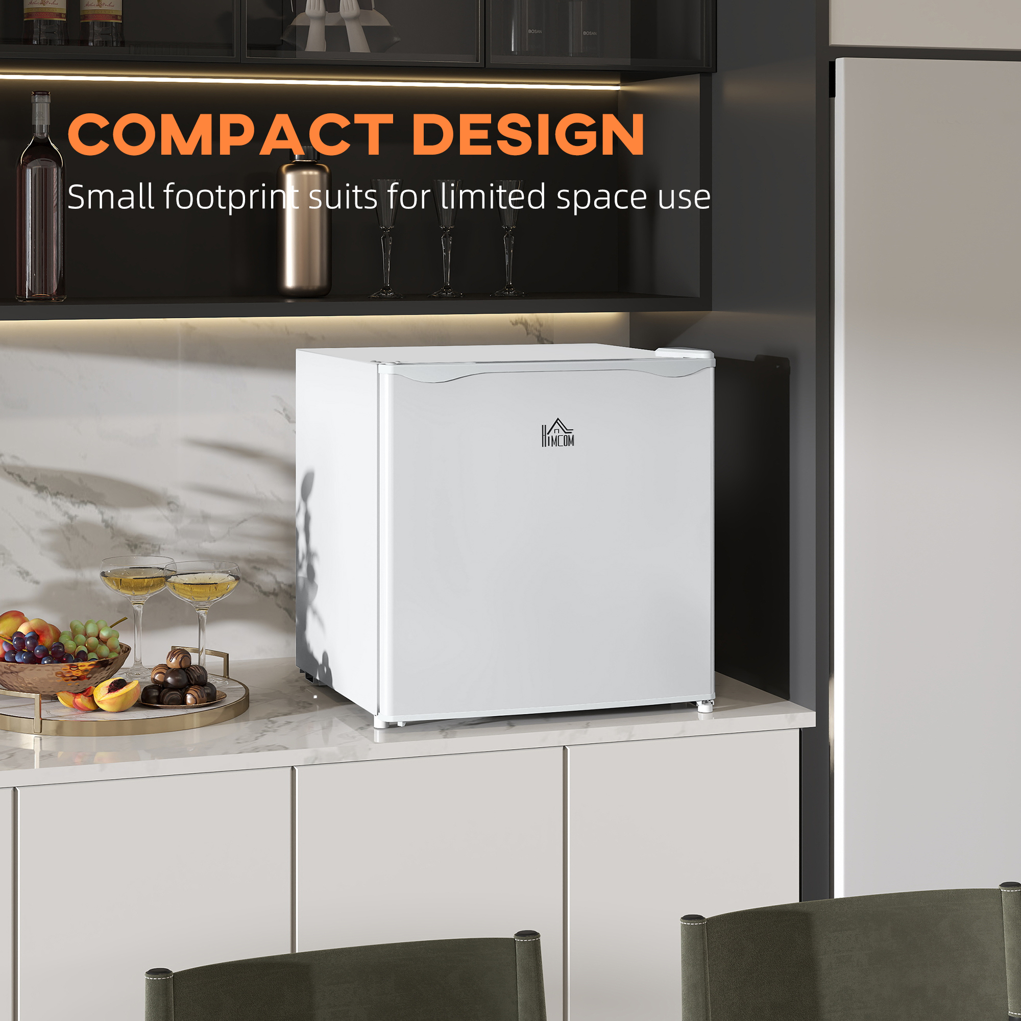 HOMCOM Mini Freezer Countertop, 1.1 Cu.Ft Compact Upright Freezer with Removable Shelves, Reversible Door for Home, Dorm, Apartment and Office, gray