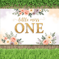 thumbnail image 6 of Floral Design First Birthday Banner Glitter Letters Little Miss ONE for Baby Girl Celebration Birthday Decoration Party Backdrop, 6 of 7