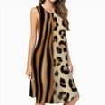 thumbnail image 2 of Tiger Stripes Leopard Spots Fabric Blend Spring Summer Dresses For Women Fashion Dress Casual Sleeveless Loose Sundress With Pockets, 2 of 4