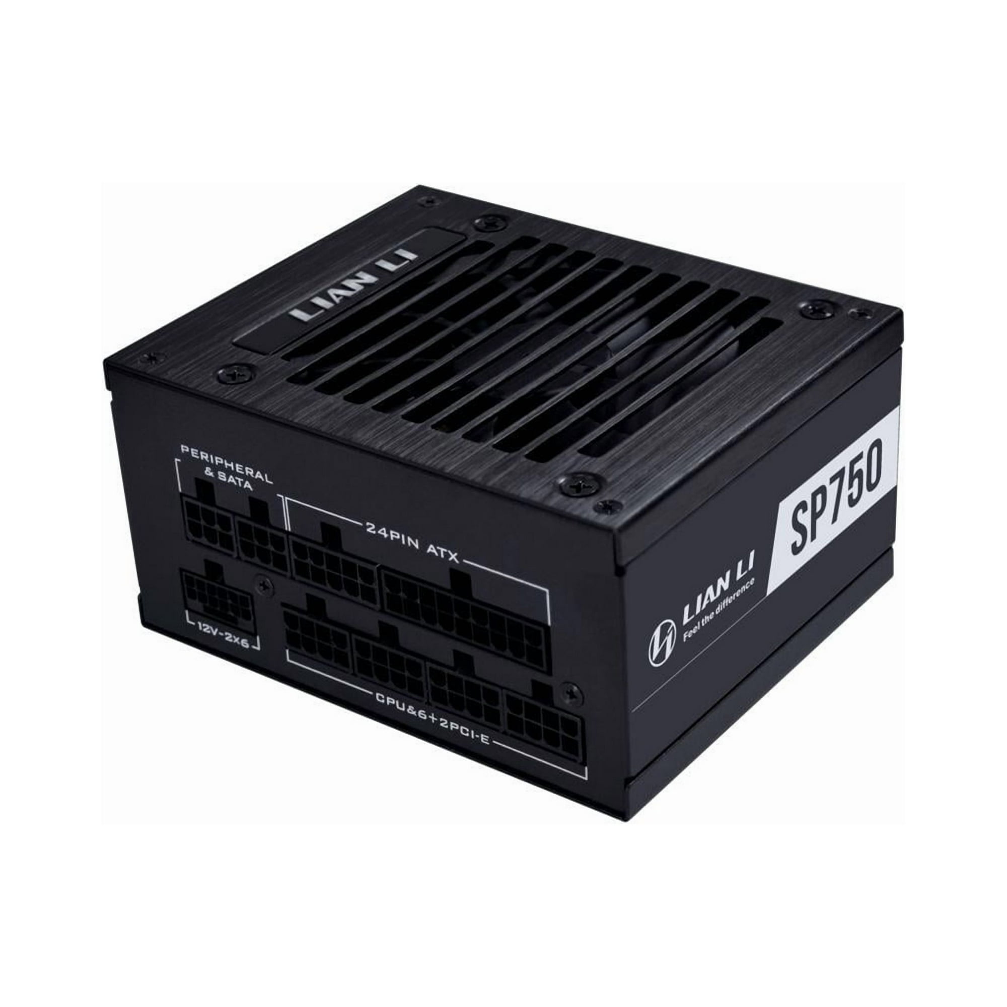 Lian Li SP V2 Gold - 750 Watt SFX Form Factor Power Supply with Native 12V-2x6 Cable - Low Noise - 80 Plus Gold Efficiency - ATX 3.1 & PCIe 5.0 Compliant - 92mm FDB Fan - 10-Year - Black (SP750G.B)