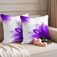 thumbnail image 2 of Purple Outdoor Waterproof Pillow Covers, Boho Modern Floral Abstract Ombre Leaf White Decorative Square Throw Pillowcase Sofa Cushion Sham for Patio/Couch/Chair, 24"x24" 2 Pack, 2 of 8