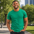thumbnail image 6 of SOCKS'NBULK 3 Pack Men's Solid Colors Cotton T-Shirts Short Sleeve Lightweight Tees, Bulk (Medium, Green, m), 6 of 6