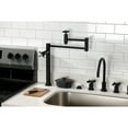thumbnail image 2 of Kingston Brass KS8700ZX Millennium Deck Mount Pot Filler Faucet, Matte Black, 2 of 9