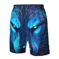 thumbnail image 2 of Yiaed Futuristic Blue Light Wolf Print Men's Swim Trunks with Lining Quick Dry Sports Shorts Beach Shorts Boardshorts-Large, 2 of 5